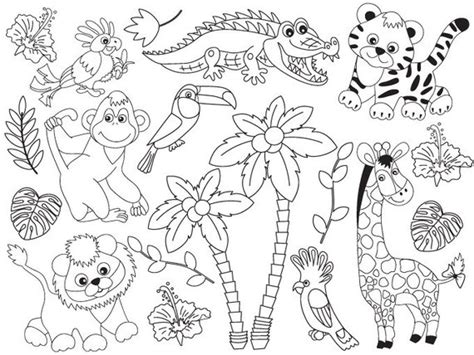 Maybe you would like to learn more about one of these? Jungle animals clipart black and white » Clipart Station