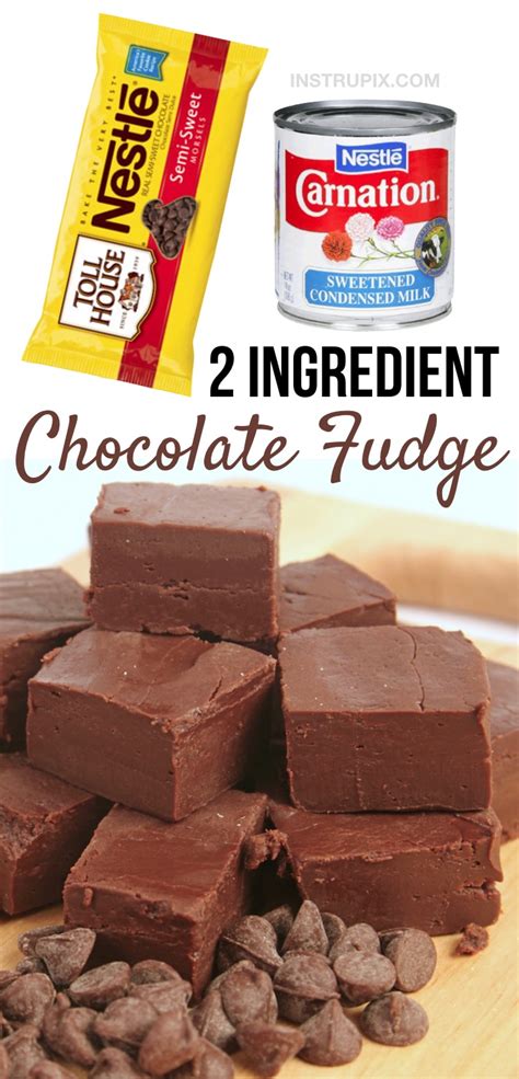 Easy 2 Ingredient Chocolate Fudge Recipe Instrupix