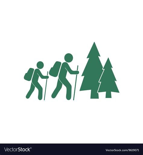 Hiking Icon Isolated Sign Symbol Royalty Free Vector Image