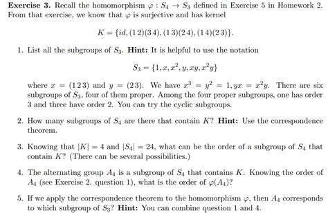 Solved Exercise 3 Recall The Homomorphism φs4→s3 Defined