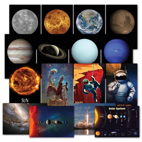 Solar System Poster Kit Set Of 16 Space Posters Of The Planets