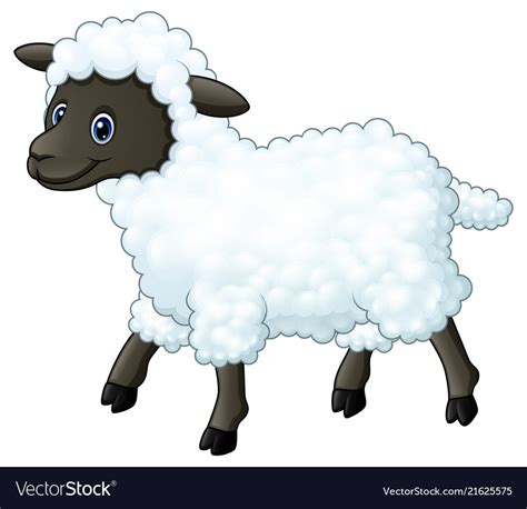 Cute Sheep Cartoon Vector Illustration For Kids Stock Vector E10