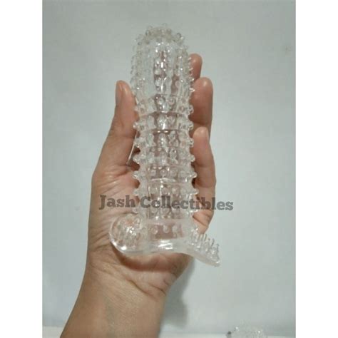 JASH Soft Silicon Reusable Crystal Condom Dotted Spiky Condom Sleeves Sextoy For Men Shopee