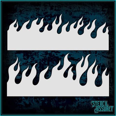 Flames 11 Airbrush Stencil Template Etsy