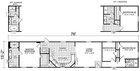 Two Bedroom Single Wide Mobile Home Floor Plans