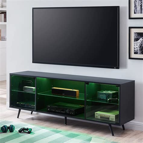 Buy Okd Modern Tv Stand For Inch Tv With Led Lights Gaming Entertainment Center Media