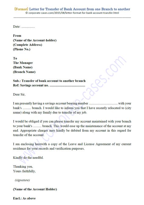 Bank Account Transfer Letter Format Tamil Beinyu Com