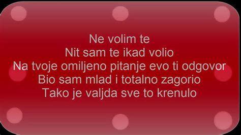 Hladno Pivo Ne Volim Te Lyrics Youtube