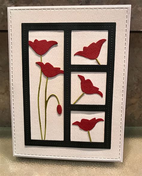 Prim Poppy In Frame Die Poppy Cards Cards Handmade Flower Cards