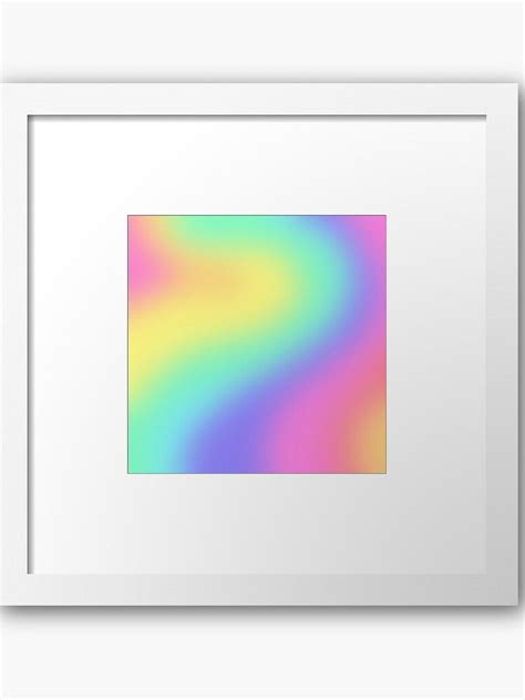 Pastel Rainbow Gradient Curvy Design Framed Print By Kelseylovelle