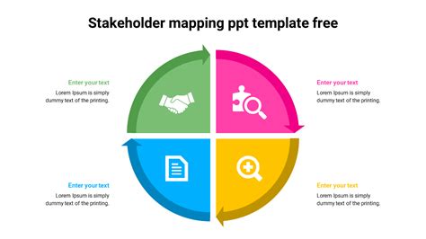 Editable Multicolor Stakeholder Mapping Ppt Template Free Slide