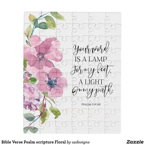 Bible Verse Psalm Scripture Floral Jigsaw Puzzle Bible Verse Pictures