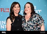 Writers Liz Cackowski, left, and Emily Spivey attend the premiere of ...