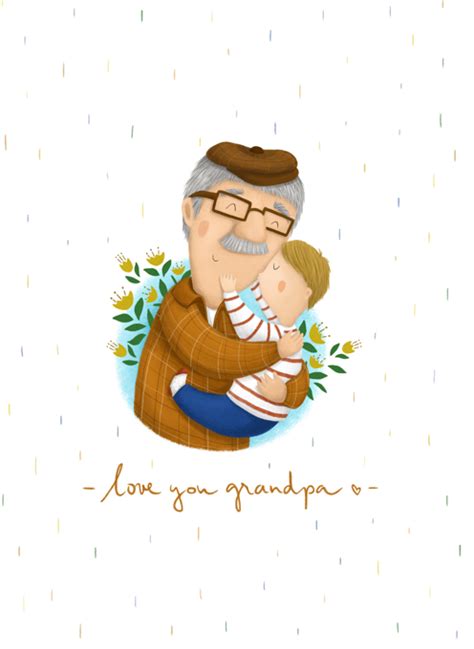 Love You Grandpa By Nina Kovacic Illustration Cardly