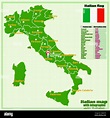 Karte von Italien mit Infografik. Italien Karte mit italienischen ...