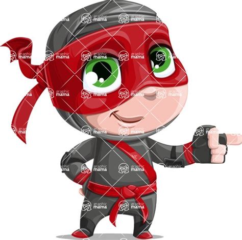 Little Ninja Kid Cartoon Vector Character Aka Shinobi The Curious Boy