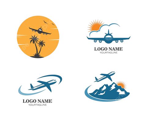 Travel Agency Logo Vector Png Images Plane With Palms Icon Logo Of