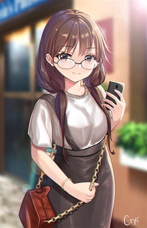 Girl Glasses Smile Phone Style Anime Hd Phone Wallpaper Peakpx