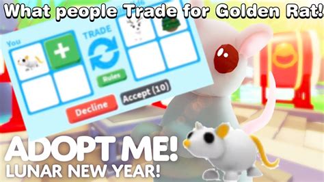 Roblox Adopt Me What People Trade For Golden Rat Youtube