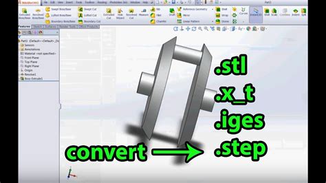 Solidworks Step Iges Stl Parasolid Xt Youtube