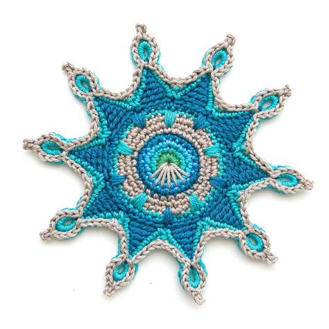 Coaster or Motif Estella pattern by Christa Veenstra | Crochet coaster pattern, Irish crochet ...