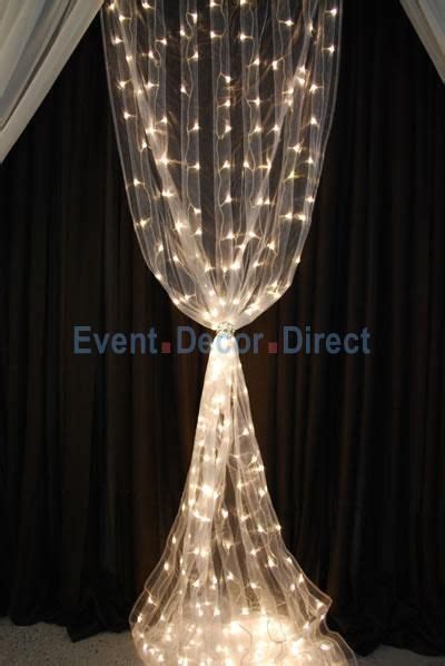 8ft White Organza Curtain With Warm White Led Lights White Led Lights