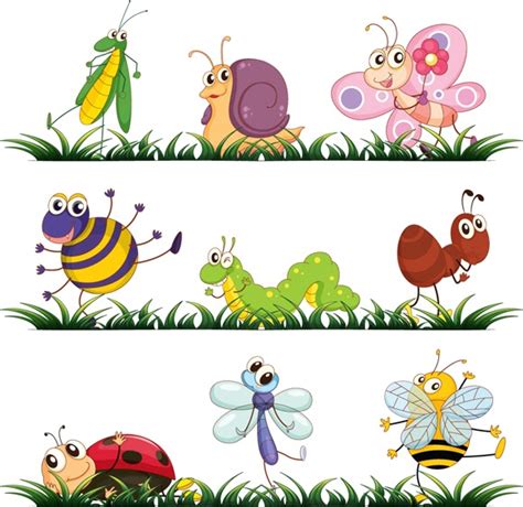 Funny Cartoon Insects Goodvector