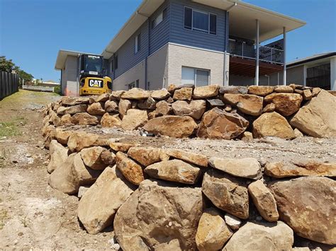 Bush Rock Retaining Walls Rock Retaining Wall Builder Gold Coast And