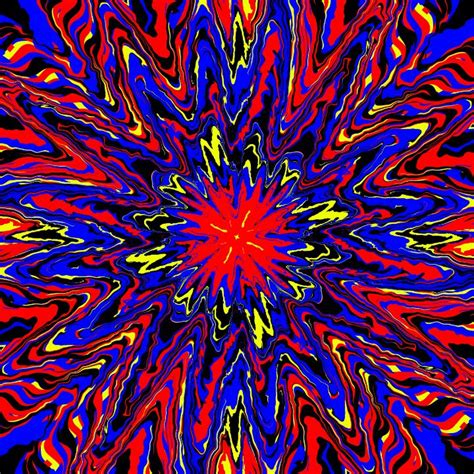 Red Blue Yellow Black Trippy Jackson Finnick Digital Art Abstract Color Artpal