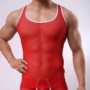 Summer Mesh Transparent Men Sexy Fitness Bodybuilding Tank Tops