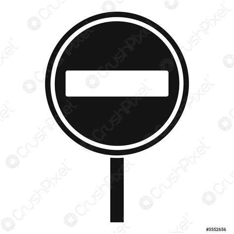 No Entry Sign Icon Simple Style Stock Vector 3552656 Crushpixel