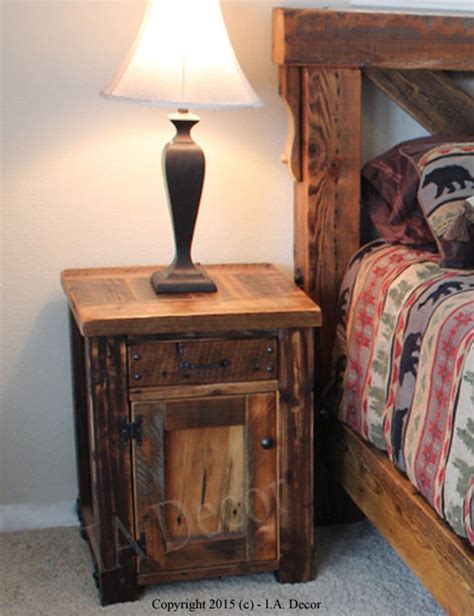 Rustic Barnwood Night Stand Reclaimed Wood Bedside Tables Etsy