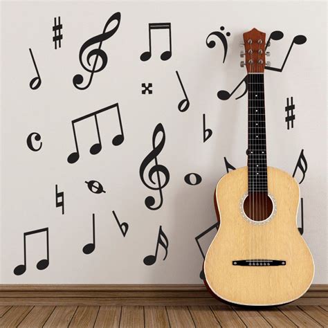 Music Wall Stickers Pack Of 50 Music Symbols Wall Decals Etsy Uk In
