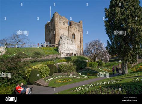 Guildford Surrey England Guildford Castle Keep In Springtime Stock