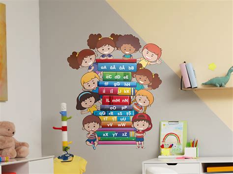 Sticker Alfabet Folina Pentru Copii Multicolor Planșă Mare De