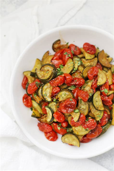 Simply Roasted Zucchini And Tomatoes One Lovely Life