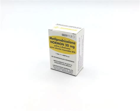 METILPREDNISOLONA NORMON 20 Mg POLVO Y DISOLVENTE PARA SOLUCION
