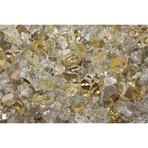 Hiland 10 Lbs Bag Reflective Fire Pit Fire Glass In Gold Rfglass Gold The Home Depot