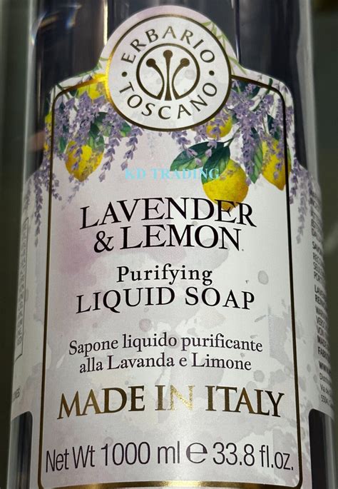 2 Pk Erbario Toscano Lavender And Lemon Purifying Liquid Soap Made