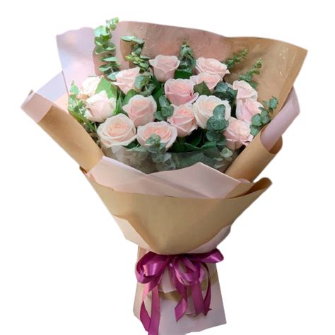 Buy 1 Dozen Pink Rose In Bouquet To Manila Only