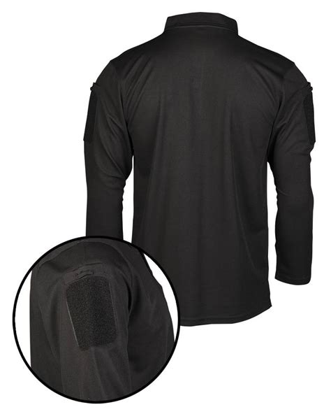 Tactical Polo Shirt With Long Sleeves Quick Drying Mil Tec® Black