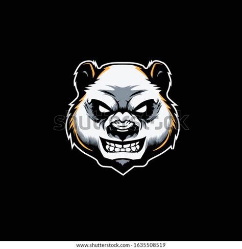 Angry Panda Head Mascot Logo Stock Vector Royalty Free 1635508519