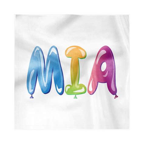 Mia Napkins Set Of 4 Female Name Design With Origins Colorful Balloon