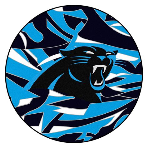Fanmats® 23219 X Fit Nfl Carolina Panthers Round Nylon Area Rug