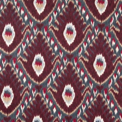 Purple Grey Fabric Cotton Ikat Upholstery By Popdecorfabrics