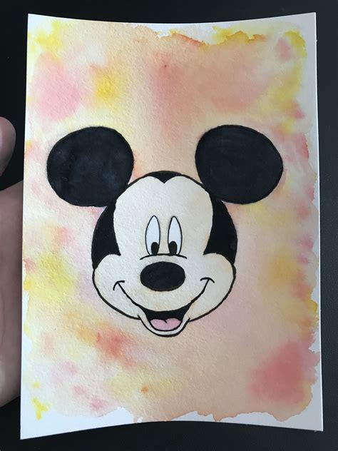 Watercolor Mickey Mickey Watercolor Fictional Characters