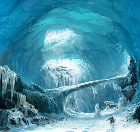 Lotr Ice Cavern Design Paysage Fantastique Environnement Concept Art