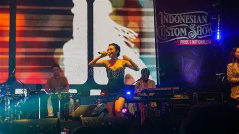 Wika Salim A Dangdut Singer From Indonesia On The Stage During