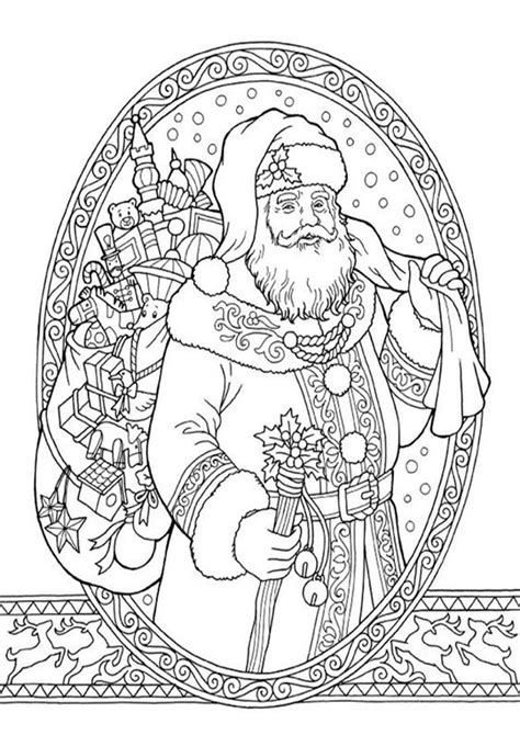 Adult Christmas Santa Coloring Pages Coloring Pages