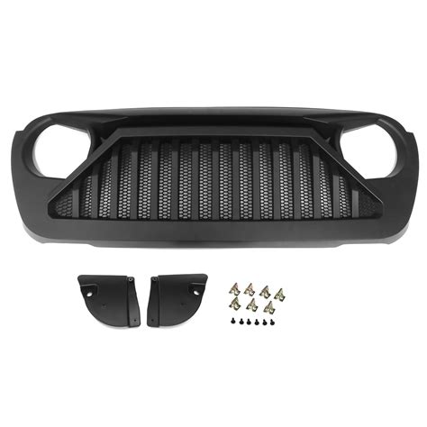 New Front Bumper Grille Upper Grill For 2018 2019 Jeep Wrangler Jl Matte Black Chile Shop